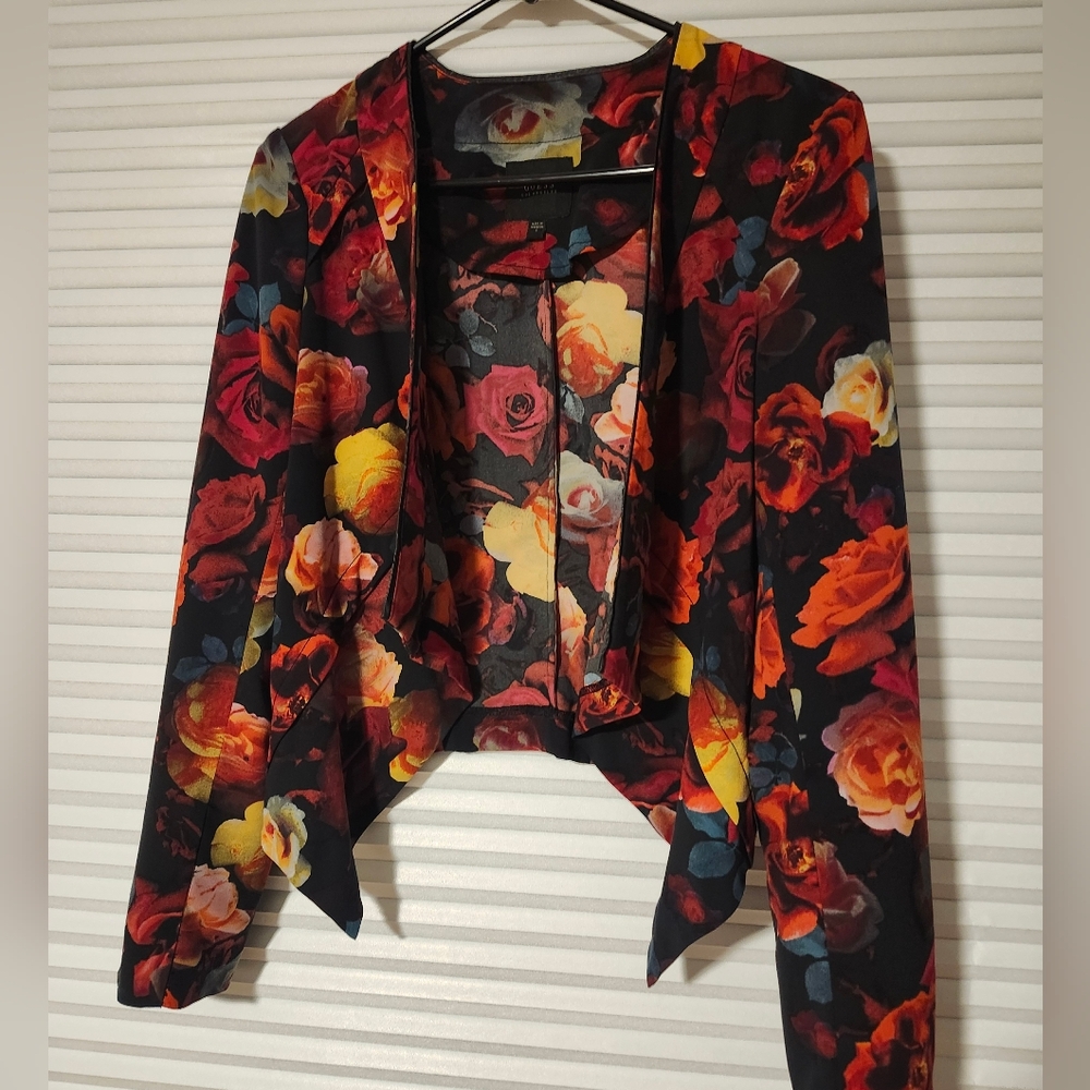 Guess blazer, flowers asymmetric size small